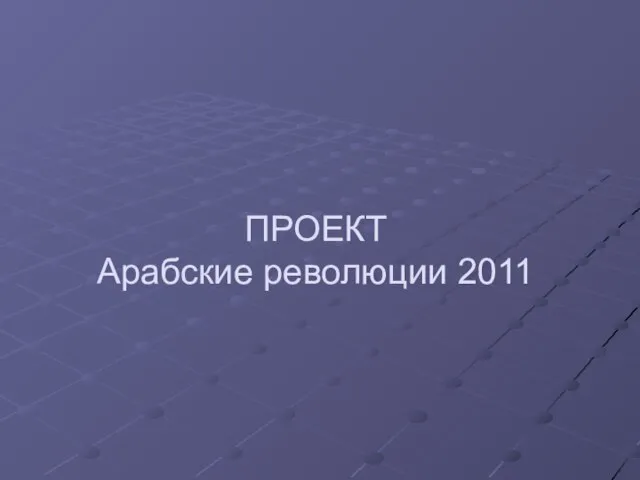 ПРОЕКТ Арабские революции 2011