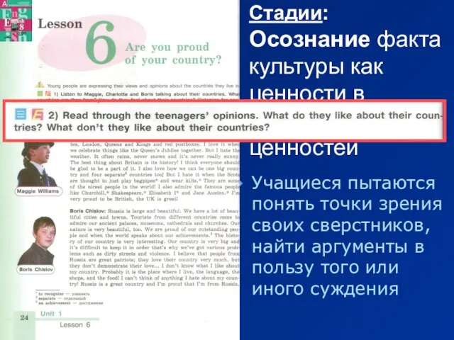 Учащиеся пытаются понять точки зрения своих сверстников, найти аргументы в пользу того