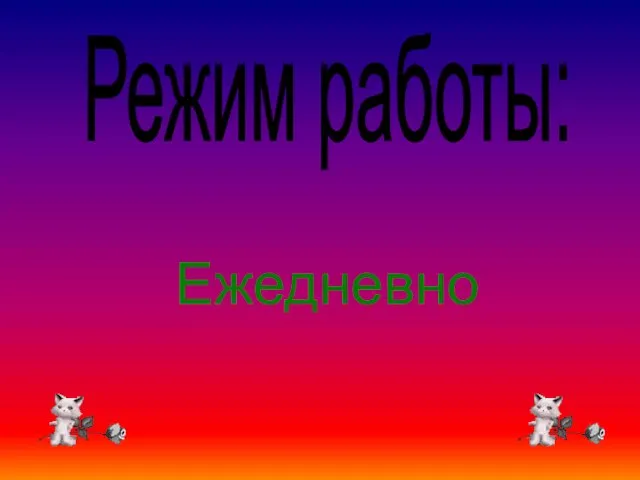 Режим работы: Ежедневно