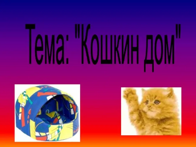 Тема: "Кошкин дом"