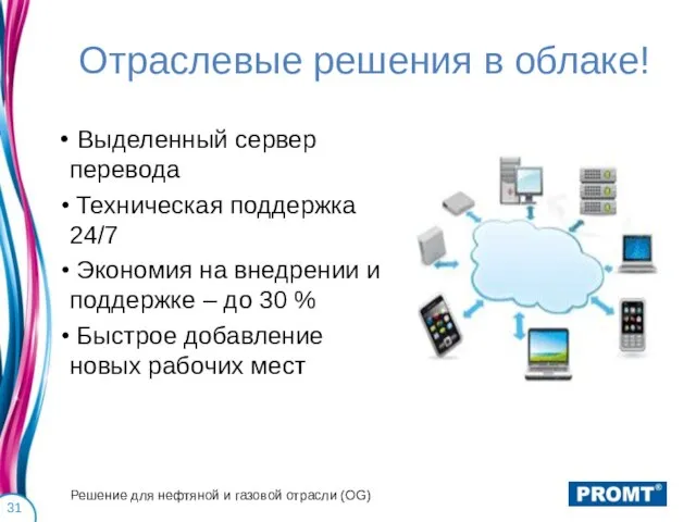 Отраслевые решения в облаке! Выделенный сервер перевода Техническая поддержка 24/7 Экономия на