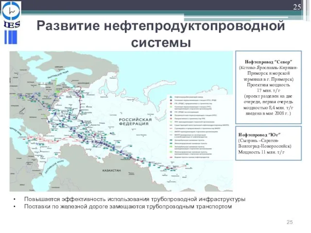 Развитие нефтепродуктопроводной системы Нефтепровод “Север” (Кстово-Ярославль-Кириши-Приморск и морской терминал в г. Приморск)