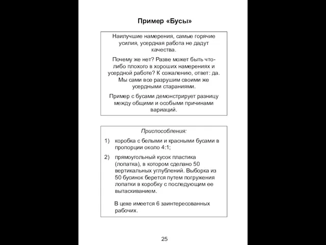 25 Наилучшие намерения, самые горячие усилия, усердная работа не дадут качества. Почему