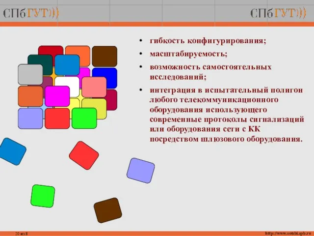 из 8 http://www.sotsbi.spb.ru гибкость конфигурирования; масштабируемость; возможность самостоятельных исследований; интеграция в испытательный