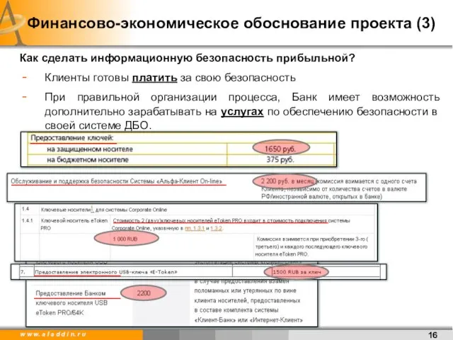 Финансово-экономическое обоснование проекта (3) Как сделать информационную безопасность прибыльной? Клиенты готовы платить