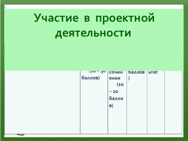 Участие в проектной деятельности