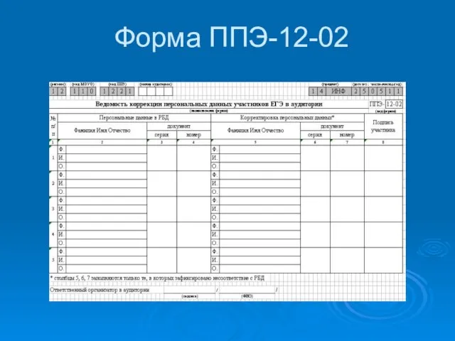 Форма ППЭ-12-02