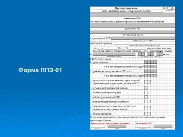 Форма ППЭ-01