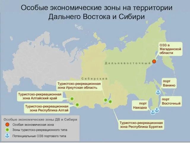 Особые экономические зоны на территории Дальнего Востока и Сибири