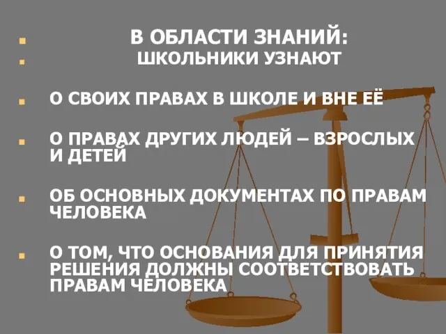 В ОБЛАСТИ ЗНАНИЙ: ШКОЛЬНИКИ УЗНАЮТ О СВОИХ ПРАВАХ В ШКОЛЕ И ВНЕ