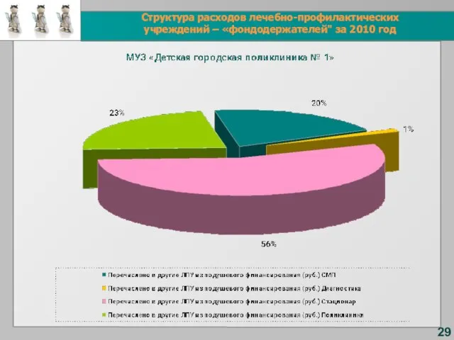 29 Структура расходов лечебно-профилактических учреждений – «фондодержателей" за 2010 год