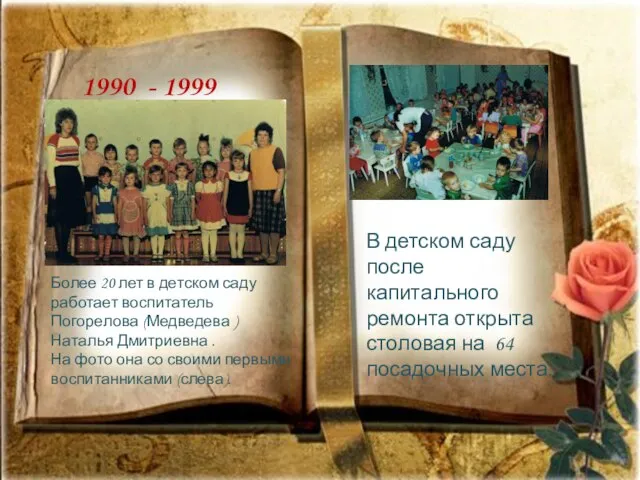 1986 -1989 Будни и праздники детского сада 1990 - 1999 Более 20