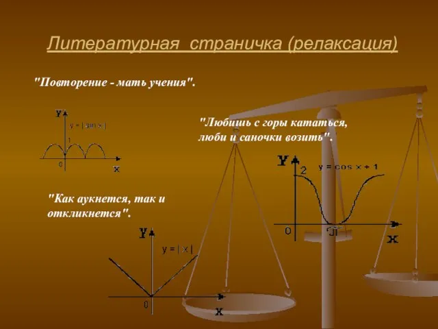 Литературная страничка (релаксация) "Повторение - мать учения". "Любишь с горы кататься, люби