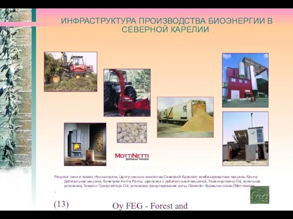 (13) Oy FEG - Forest and Environment Group Ltd. ИНФРАСТРУКТУРА ПРОИЗВОДСТВА БИОЭНЕРГИИ