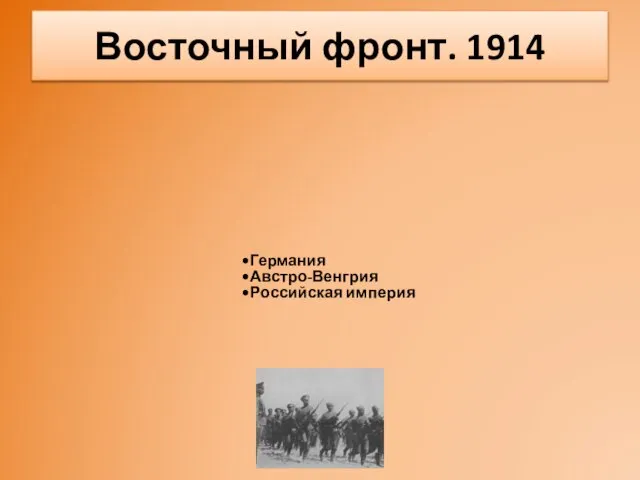 Восточный фронт. 1914 Германия Австро-Венгрия Российская империя