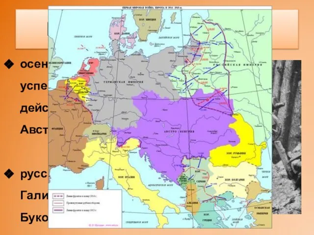 Восточный фронт. 1914 осень 1914г. – время успешных боевых действий против Австро-Венгрии