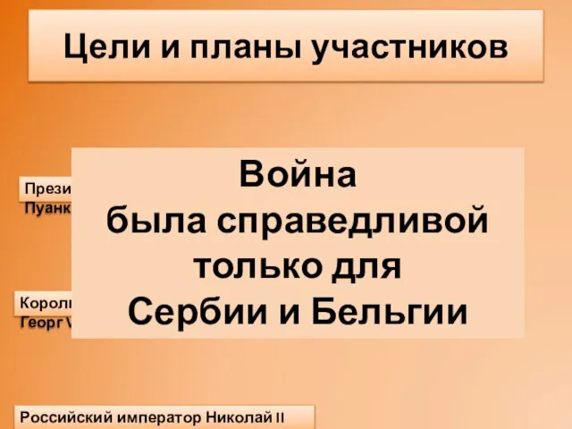 Цели и планы участников Франция вернуть Эльзас-Лотарингию захватить Сирию и Палестину Великобритания