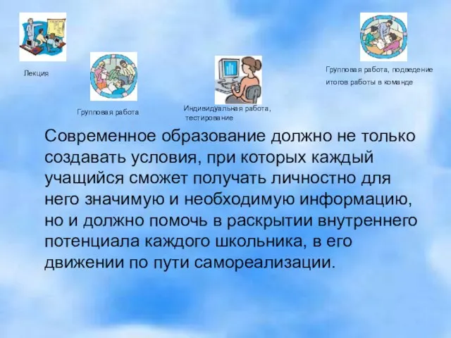 Современное образование должно не только создавать условия, при которых каждый учащийся сможет