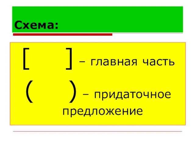 Схема: [ ] – главная часть ( ) – придаточное предложение