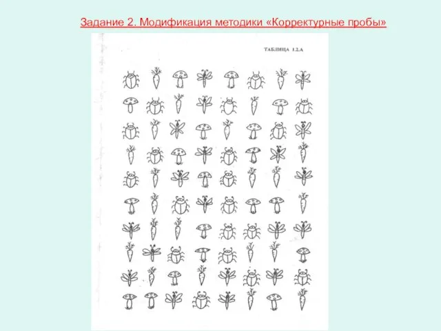 Задание 2. Модификация методики «Корректурные пробы»