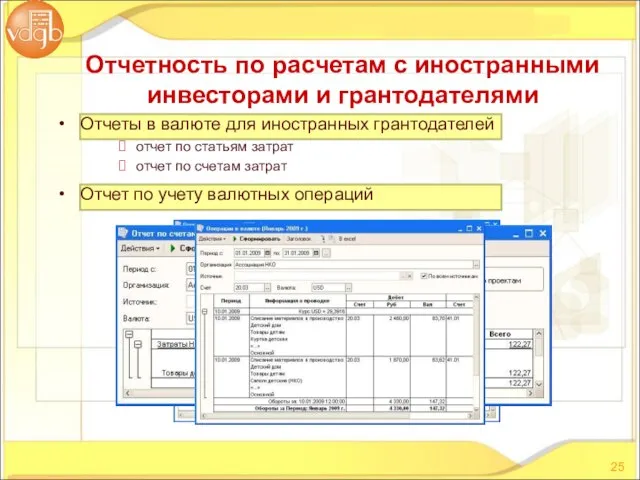 Отчеты в валюте для иностранных грантодателей отчет по статьям затрат отчет по