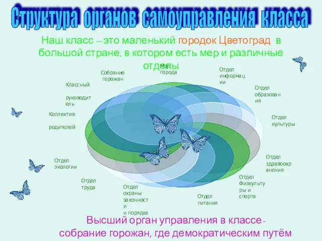 Наш класс – это маленький городок Цветоград в большой стране, в котором