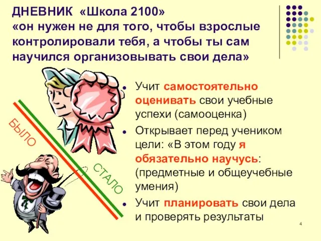 ДНЕВНИК «Школа 2100» «он нужен не для того, чтобы взрослые контролировали тебя,