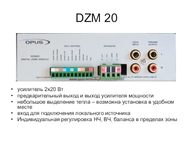 DZM 20 усилитель 2x20 Вт предварительный выход и выход усилителя мощности небольшое