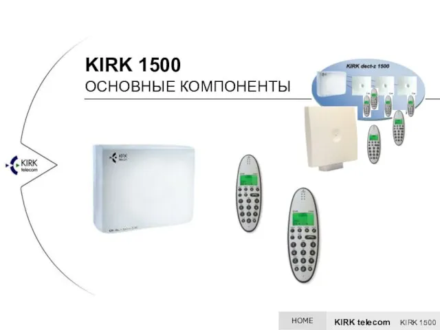 KIRK 1500 ОСНОВНЫЕ КОМПОНЕНТЫ KIRK telecom KIRK 1500 HOME