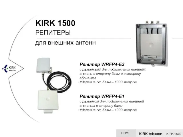 Репитер WRFP4-E3 с разъемами для подключения внешних антенн в сторону базы и