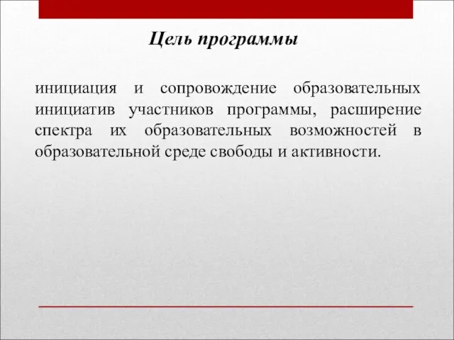 инициация и сопровождение образовательных инициатив участников программы, расширение спектра их образовательных возможностей