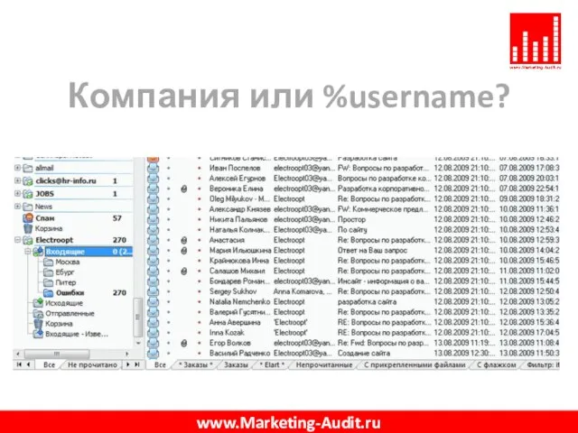 Компания или %username? www.Marketing-Audit.ru