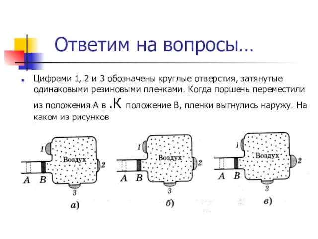 Ответим на вопросы… Цифрами 1, 2 и 3 обозначены круглые отверстия, затянутые