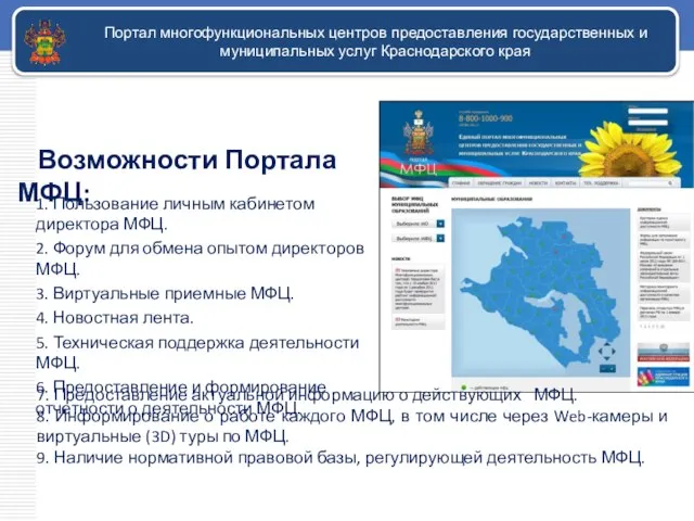 Портал многофункциональных центров предоставления государственных и муниципальных услуг Краснодарского края 1. Пользование