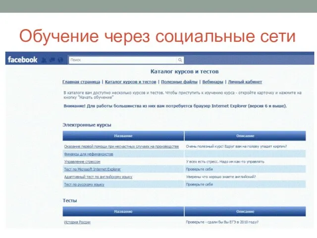 Обучение через социальные сети