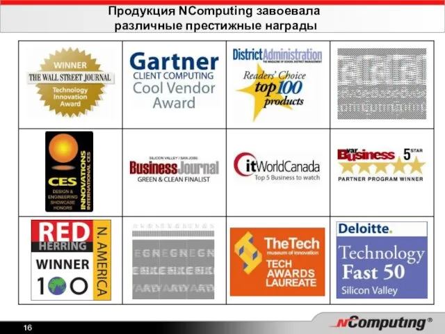 Продукция NComputing завоевала различные престижные награды