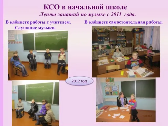 КСО в начальной школе Лента занятий по музыке с 2011 года. В