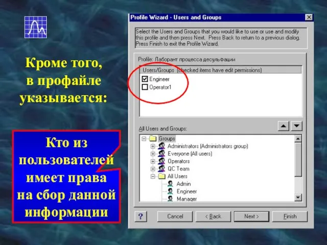 Кто из пользователей имеет права на сбор данной информации Кроме того, в профайле указывается: