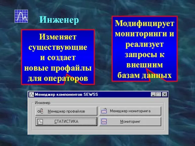 Инженер Изменяет существующие и создает новые профайлы для операторов Модифицирует мониторинги и