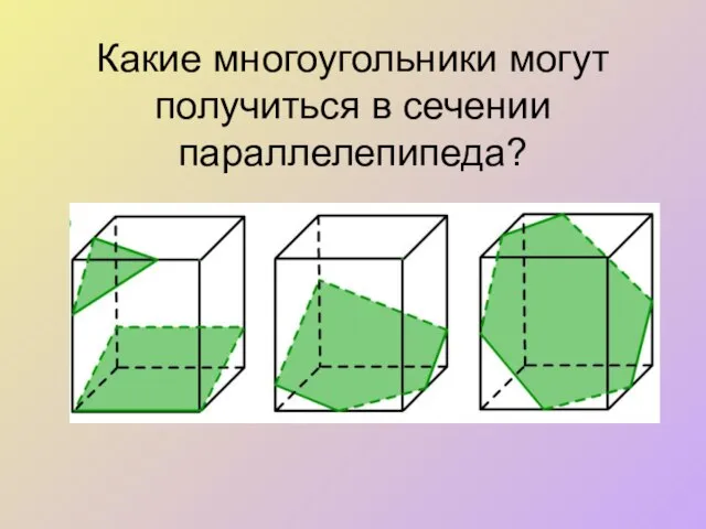 Какие многоугольники могут получиться в сечении параллелепипеда?