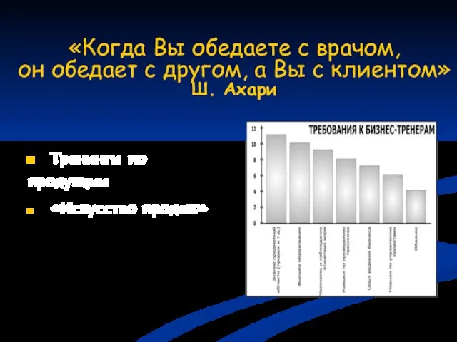 «Когда Вы обедаете с врачом, он обедает с другом, а Вы с