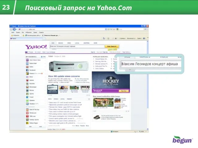 Поисковый запрос на Yahoo.Com