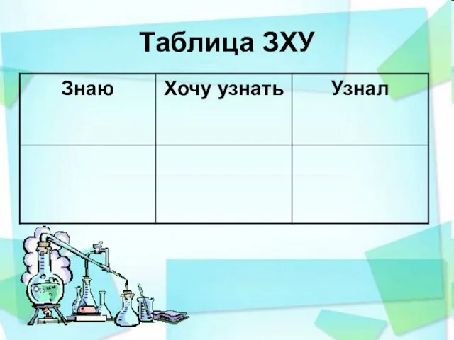 Таблица ЗХУ