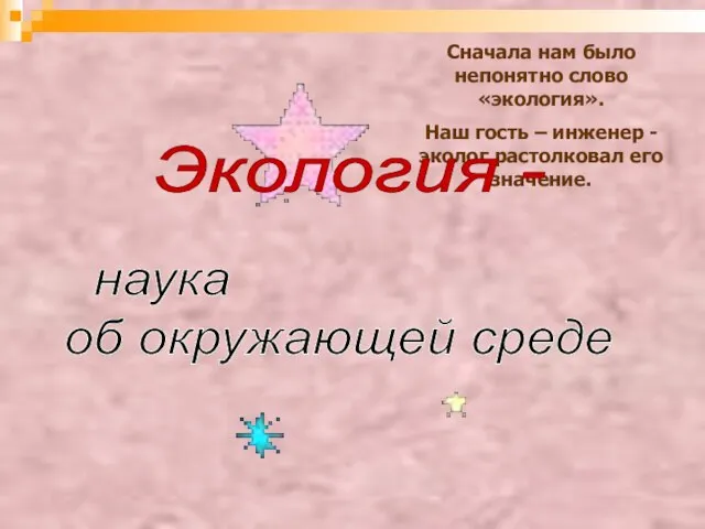 Сначала нам было непонятно слово «экология». Наш гость – инженер - эколог