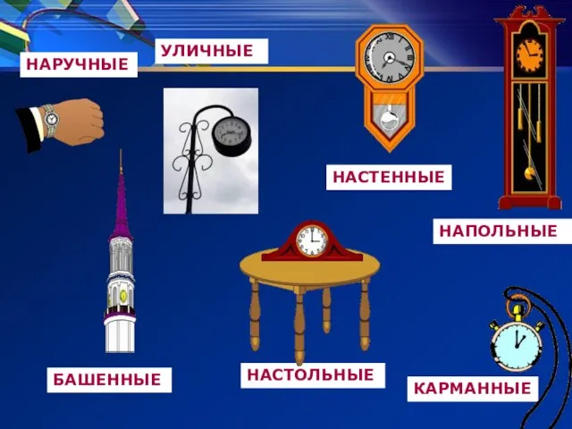 КАРМАННЫЕ НАРУЧНЫЕ НАПОЛЬНЫЕ БАШЕННЫЕ УЛИЧНЫЕ НАСТОЛЬНЫЕ НАСТЕННЫЕ