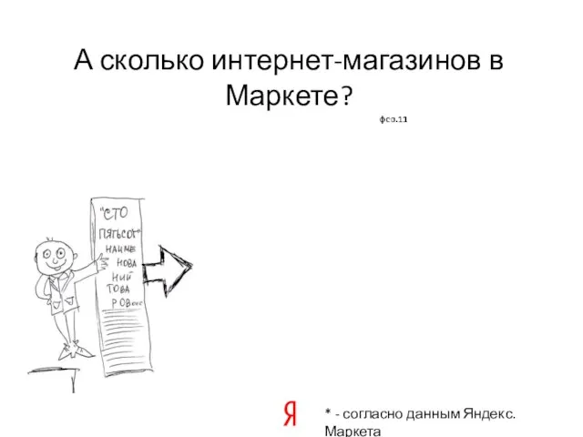 А сколько интернет-магазинов в Маркете? * - согласно данным Яндекс.Маркета