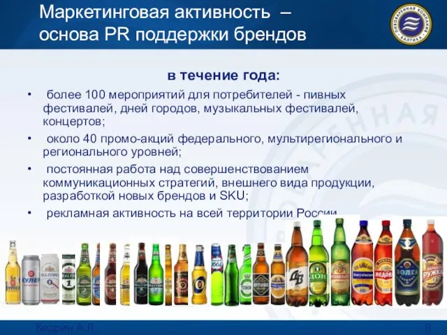 Кедрин А.Л. Marketing Directors Summit 9.10.07 Москва в течение года: более 100