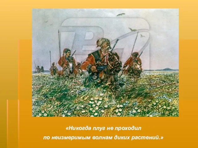 «Никогда плуг не проходил по неизмеримым волнам диких растений.»