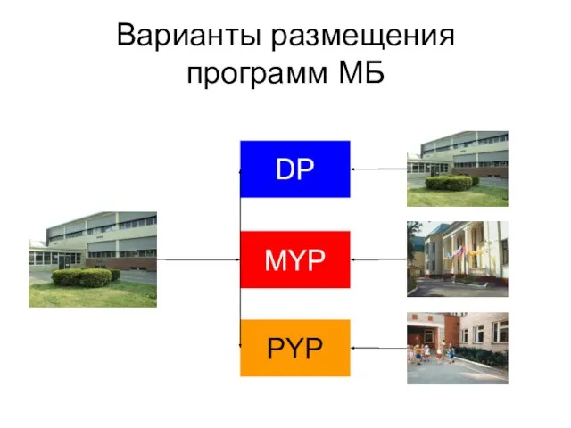 Варианты размещения программ МБ PYP MYP DP