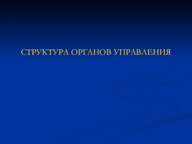 СТРУКТУРА ОРГАНОВ УПРАВЛЕНИЯ